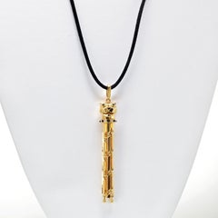 Cartier Panthere 18k Yellow Gold on a Black Cord Pendant
