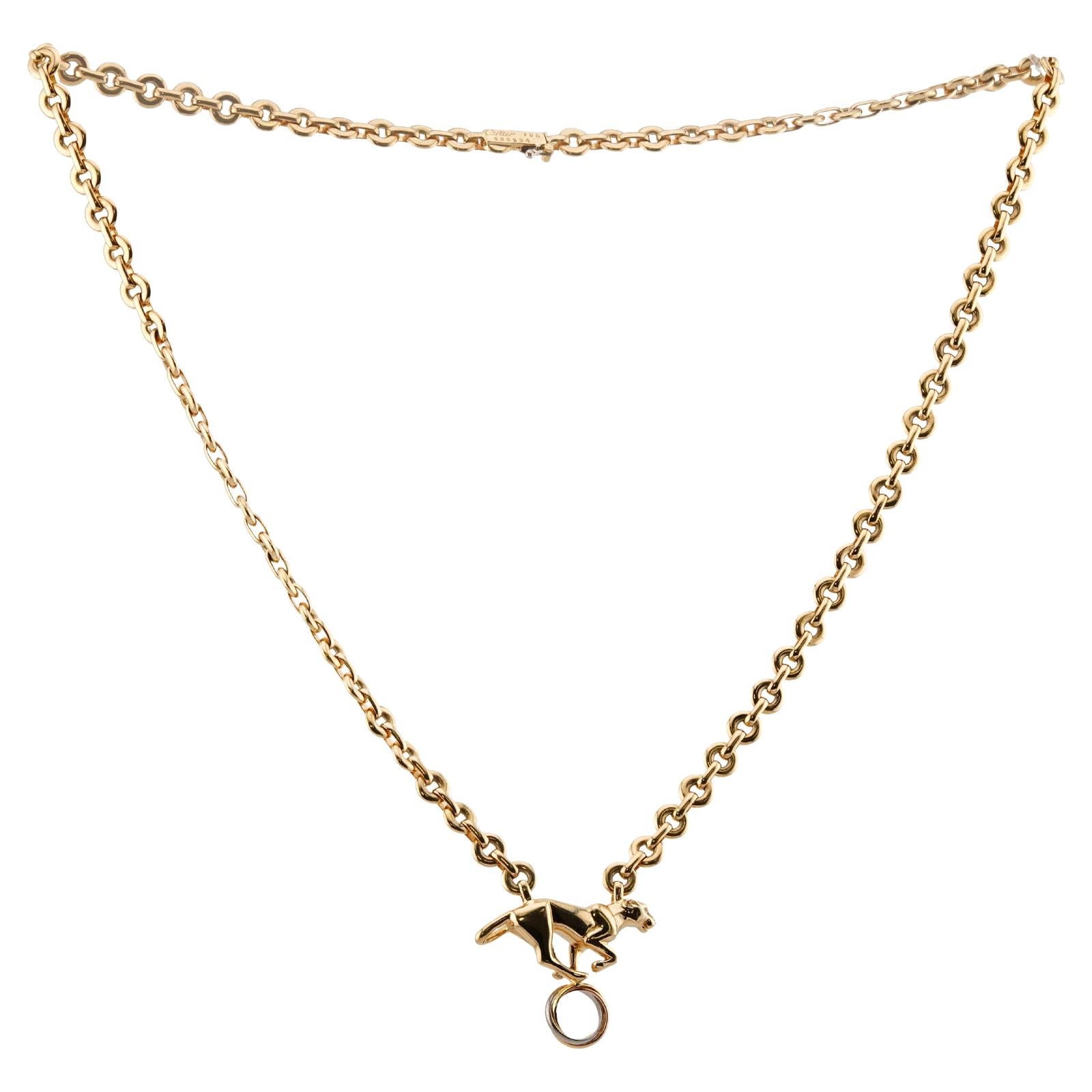 CARTIER Panthere 18k Yellow Gold Panther Pendant Necklace 2