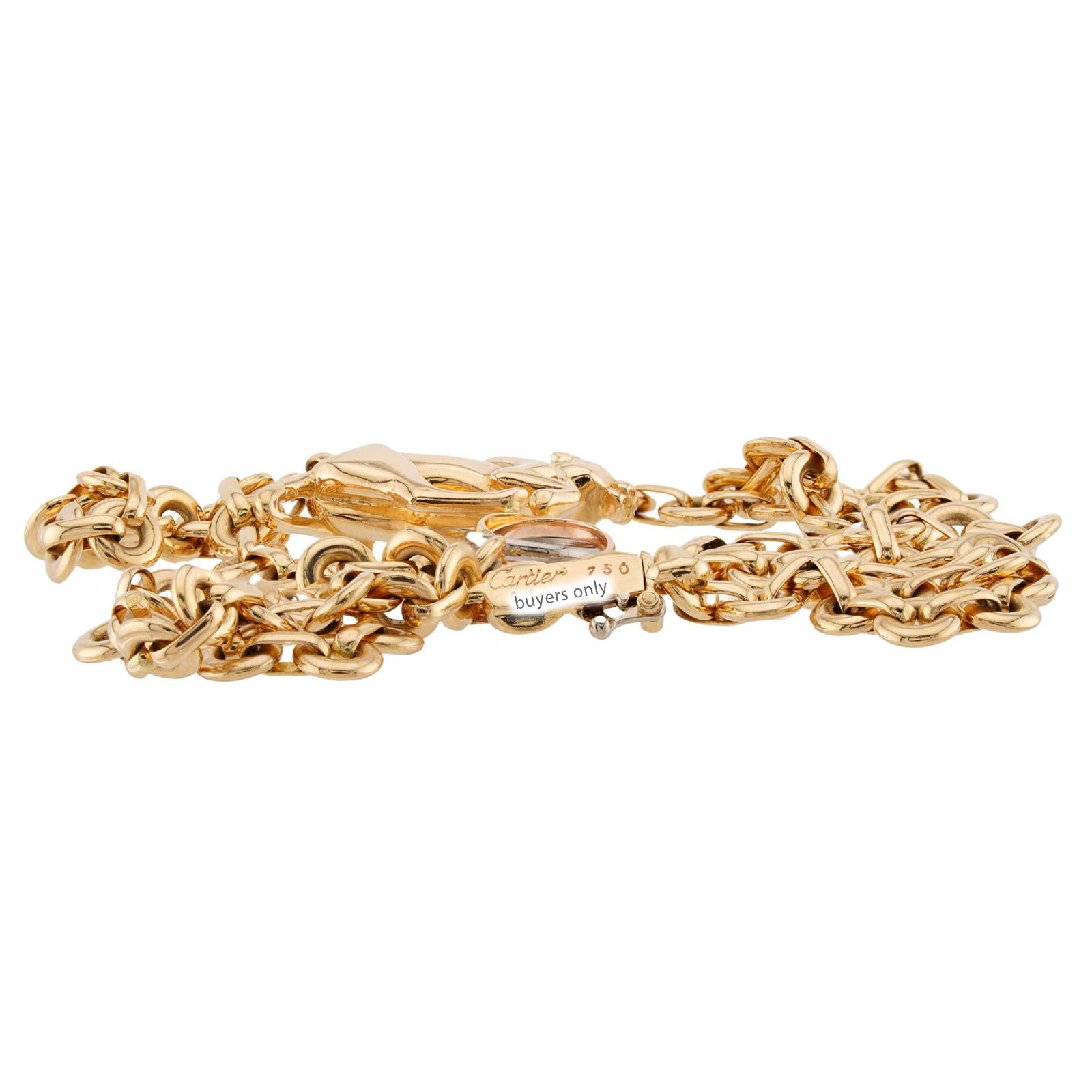 CARTIER Panthere 18k Yellow Gold Panther Pendant Necklace 3