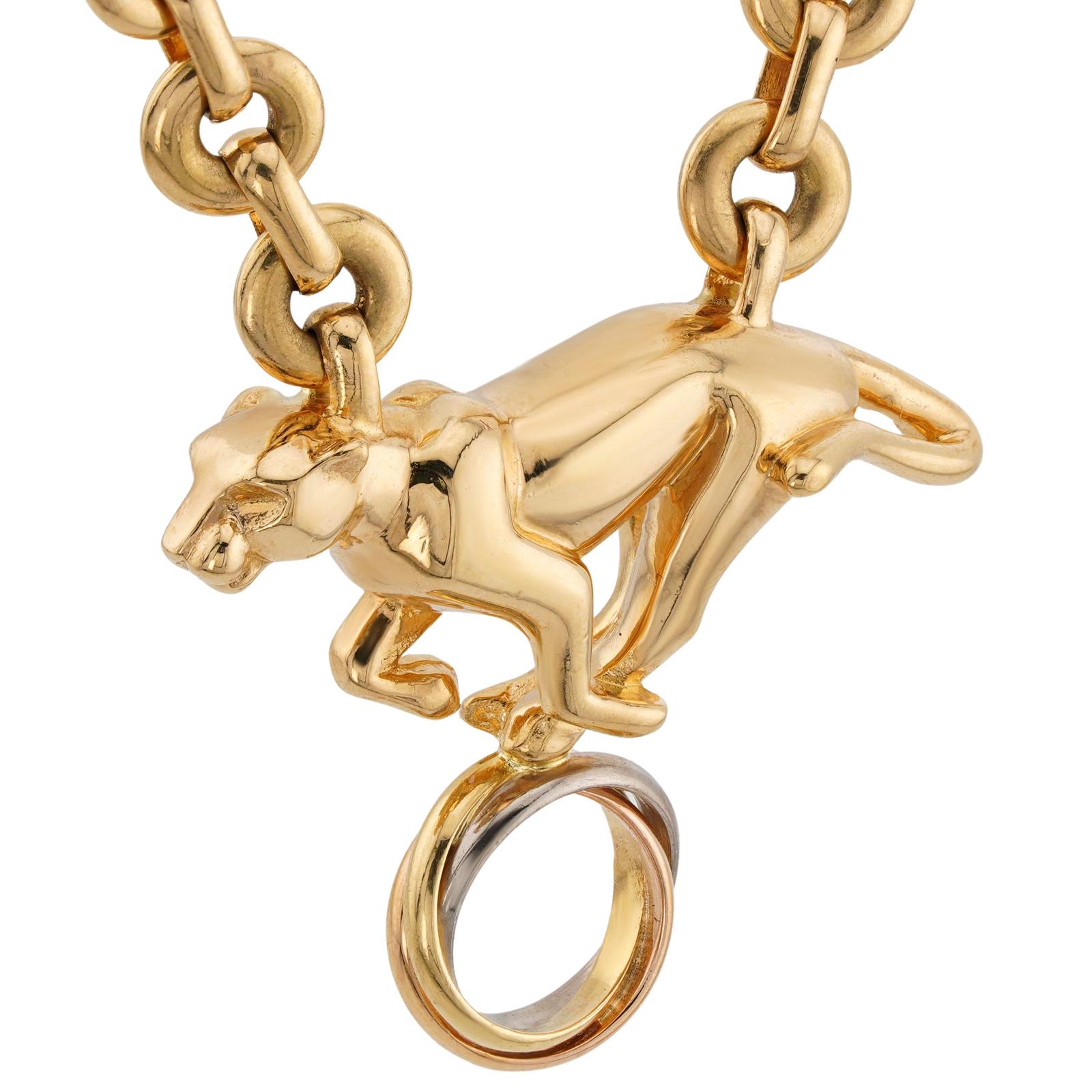 CARTIER Panthere 18k Yellow Gold Panther Pendant Necklace 4