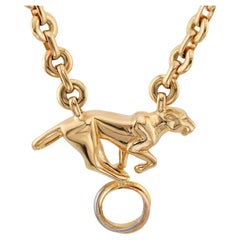 CARTIER Panthere 18k Yellow Gold Panther Pendant Necklace