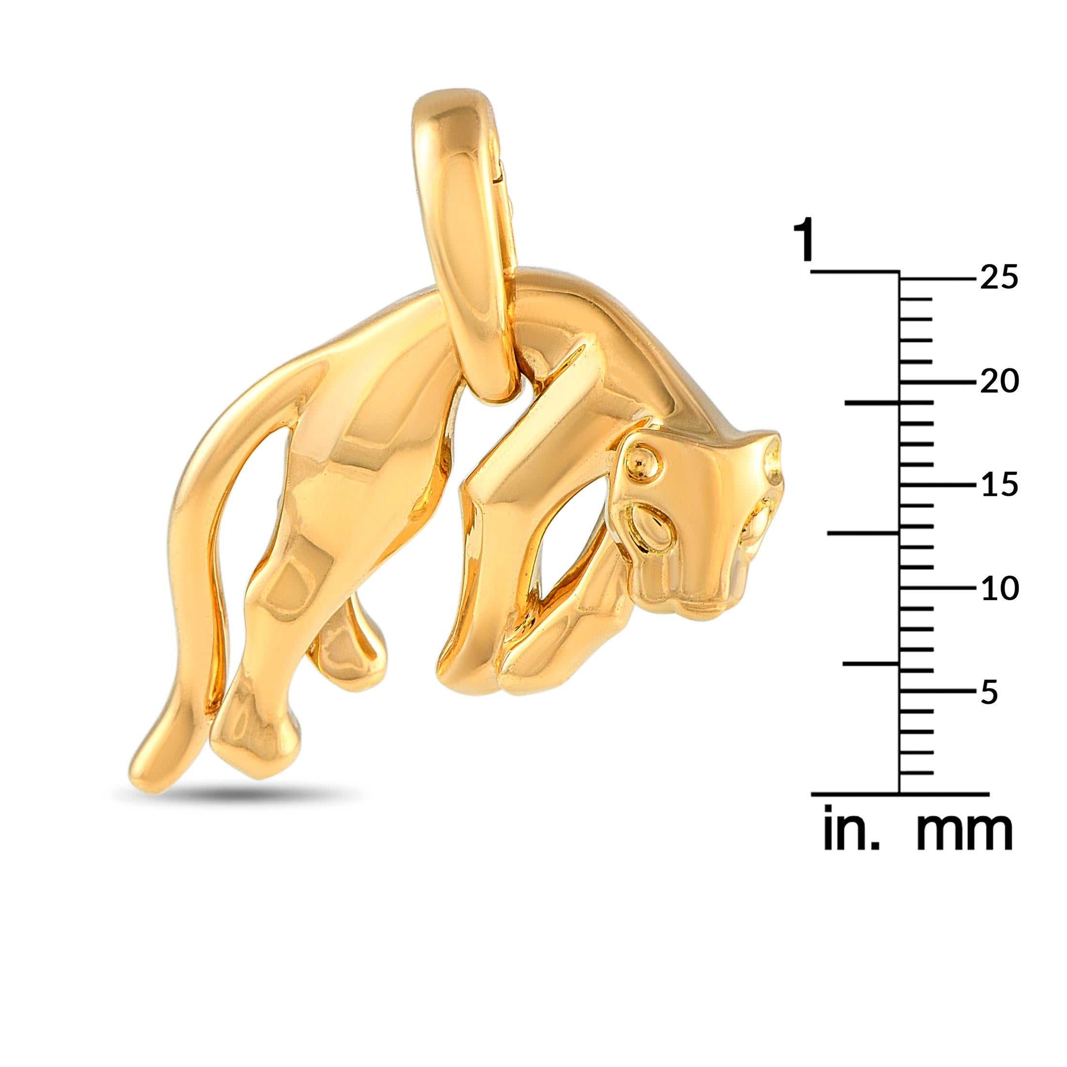 Cartier Pendentif panthère en or jaune 18 carats Excellent état - En vente à Southampton, PA