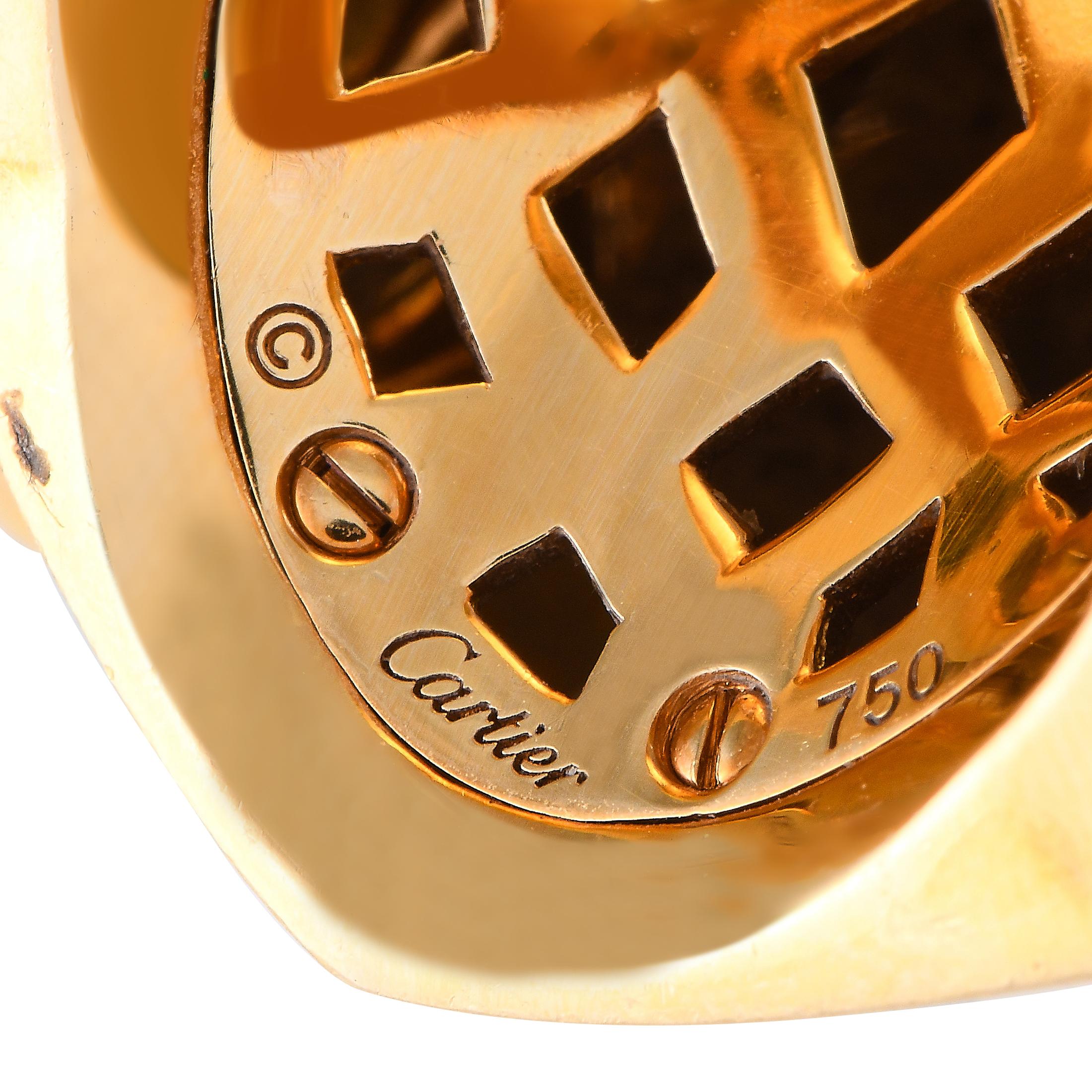 Cartier Panthere 18K Yellow Gold Peridot and Lacquer Ring CA01-100124 In Excellent Condition In Southampton, PA