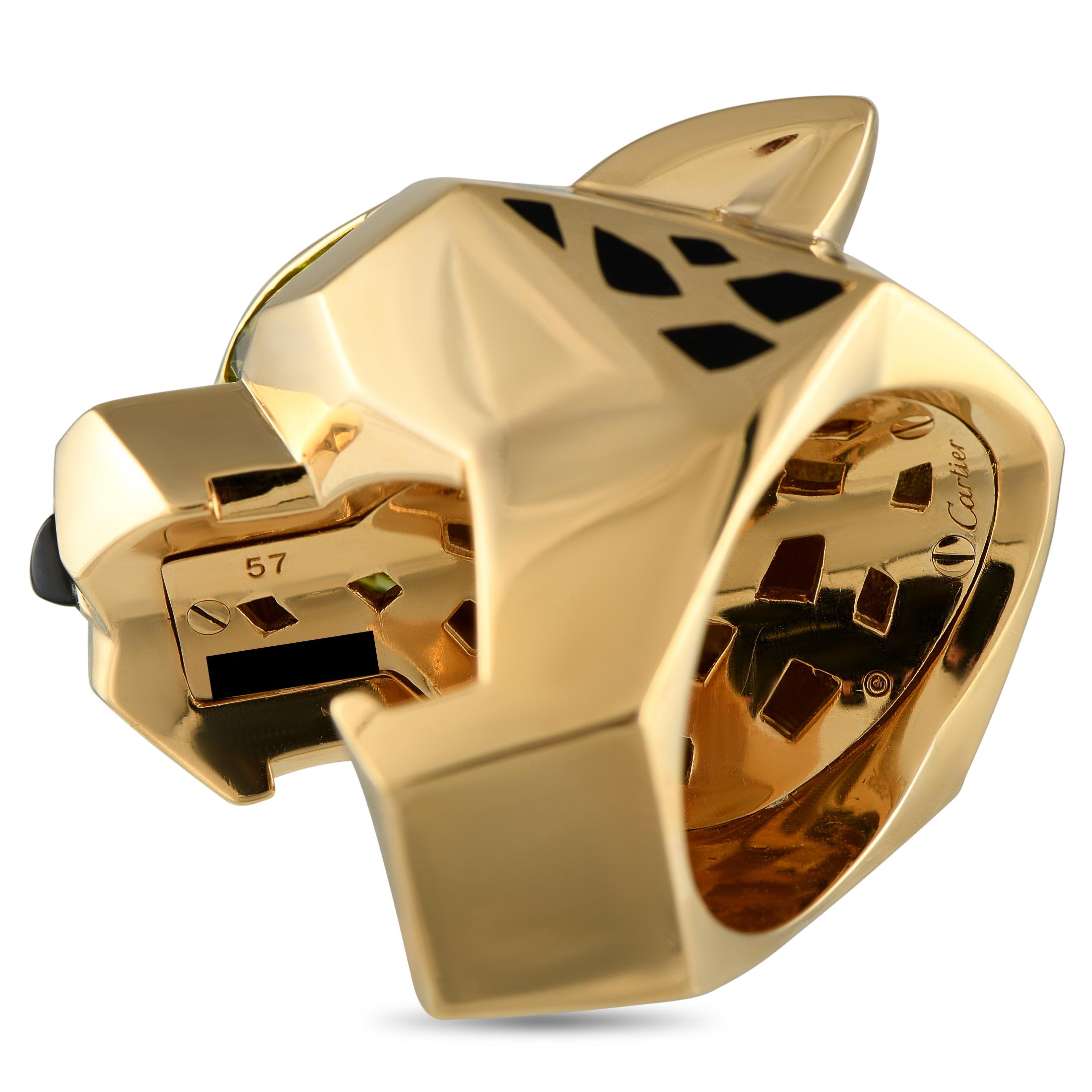 Women's Cartier Panthere 18K Yellow Gold Ring For Sale