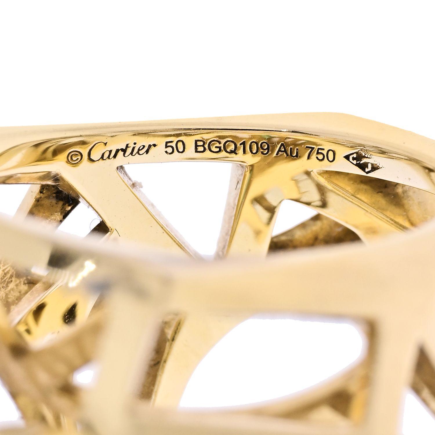 Cartier Panthere 18 Karat Gelbgold Skelett Ring im Zustand „Hervorragend“ im Angebot in New York, NY