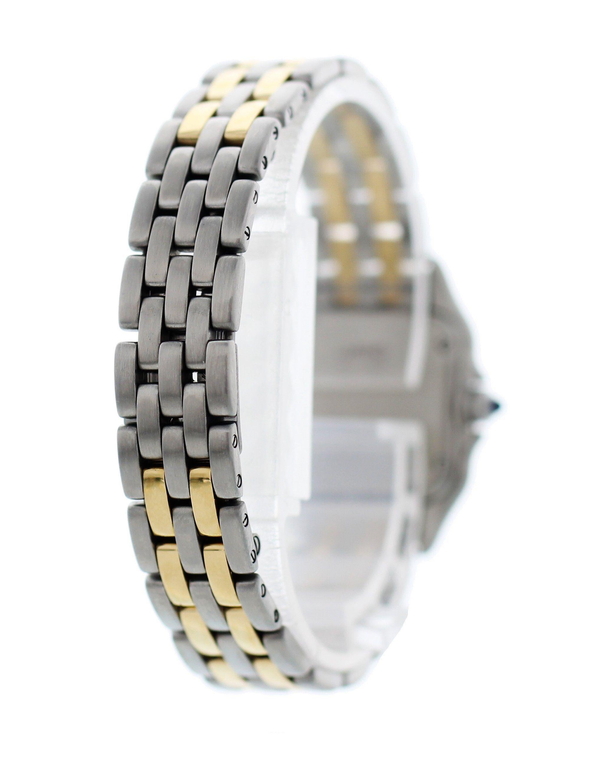 Cartier Panthere 18 Karat Yellow Gold and Steel Ladies Watch For Sale 1