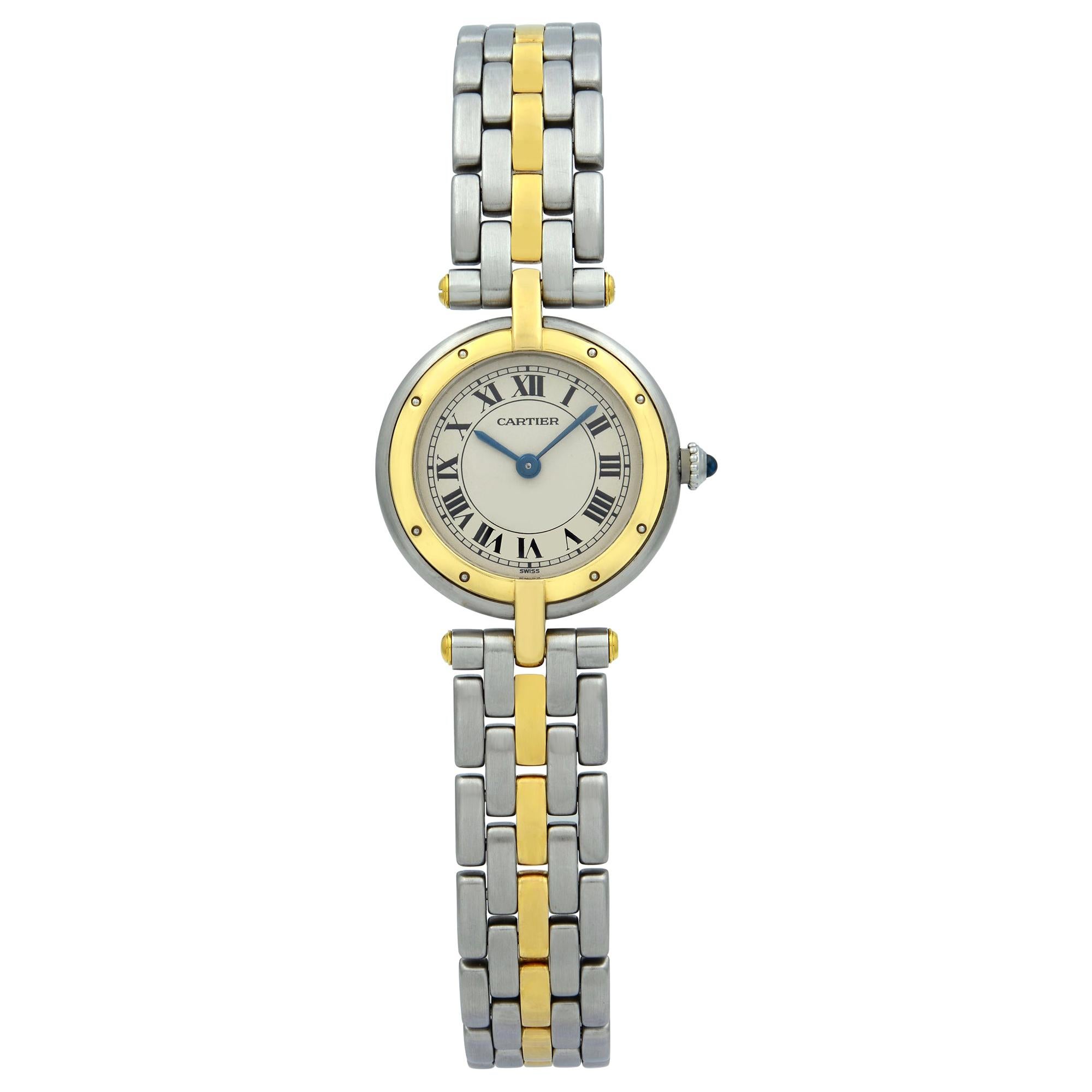 Cartier Panthere 18K Yellow Gold Steel Silver Dial Quartz Ladies Watch 1057920