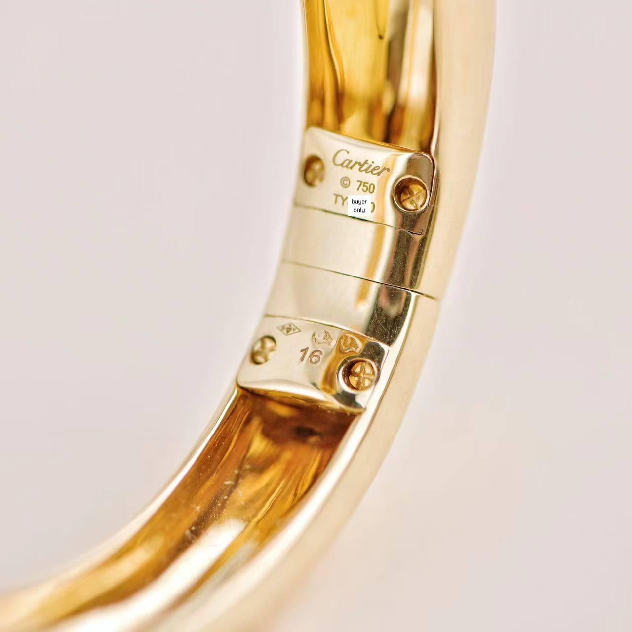 Cartier Panthère 18k Yellow Gold Tsavorite And Onyx Bracelet Size 16 3