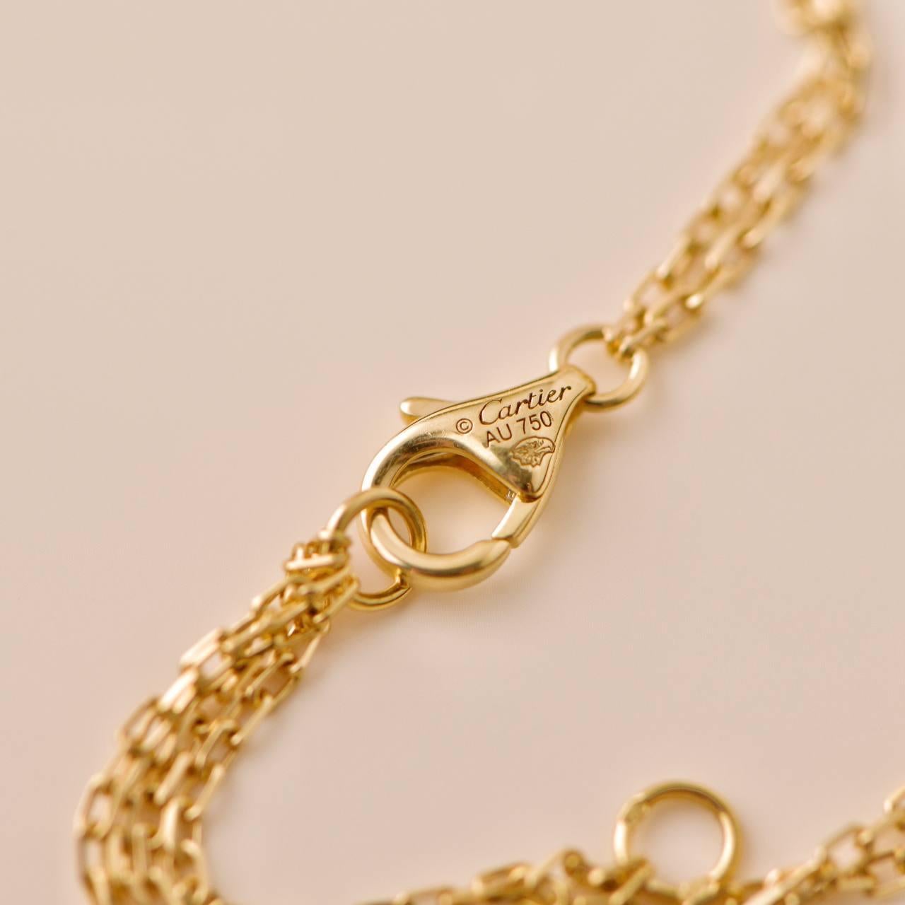 Cartier Panthère 18k Yellow Gold Tsavorite and Onyx Pendant Necklace 2