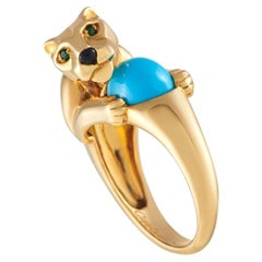 Cartier Panthere 18k Yellow Gold Turquoise Ring