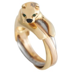 Cartier Panthere 18K Yellow, Rose and White Gold Ring