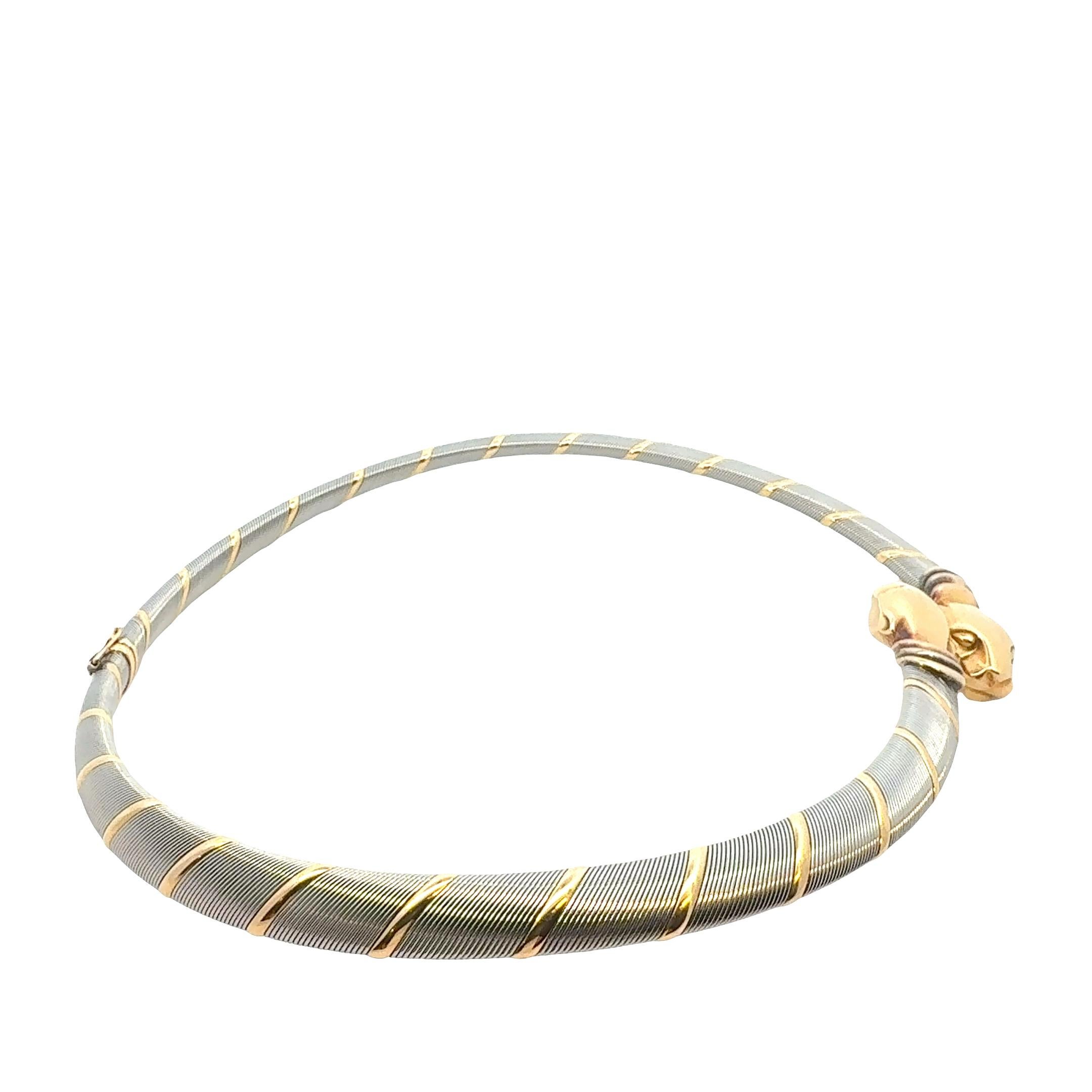 Cartier Panthere 18kt Gold und Stahl Vintage Chocker im Zustand „Hervorragend“ im Angebot in Milano, IT