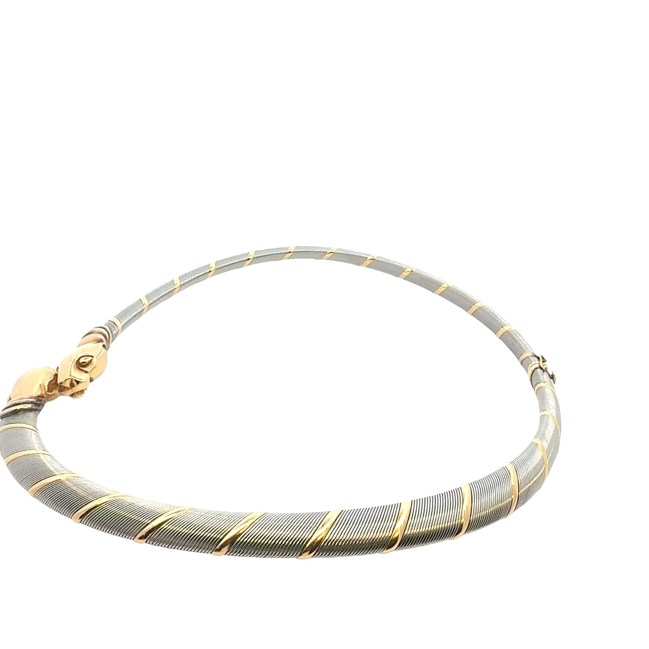Cartier Panthere 18kt Gold und Stahl Vintage Chocker für Damen oder Herren im Angebot