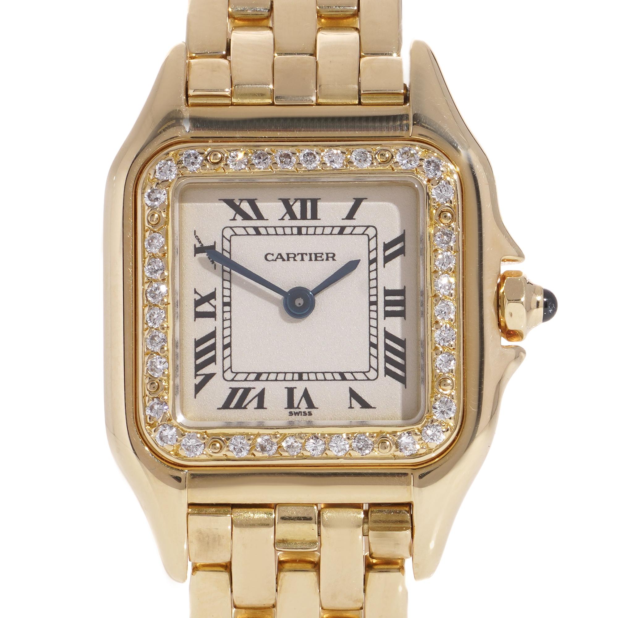Cartier Panthere 18kt. yellow gold  Ladies Quartz wristwatch with diamond bezel In Good Condition In Braintree, GB