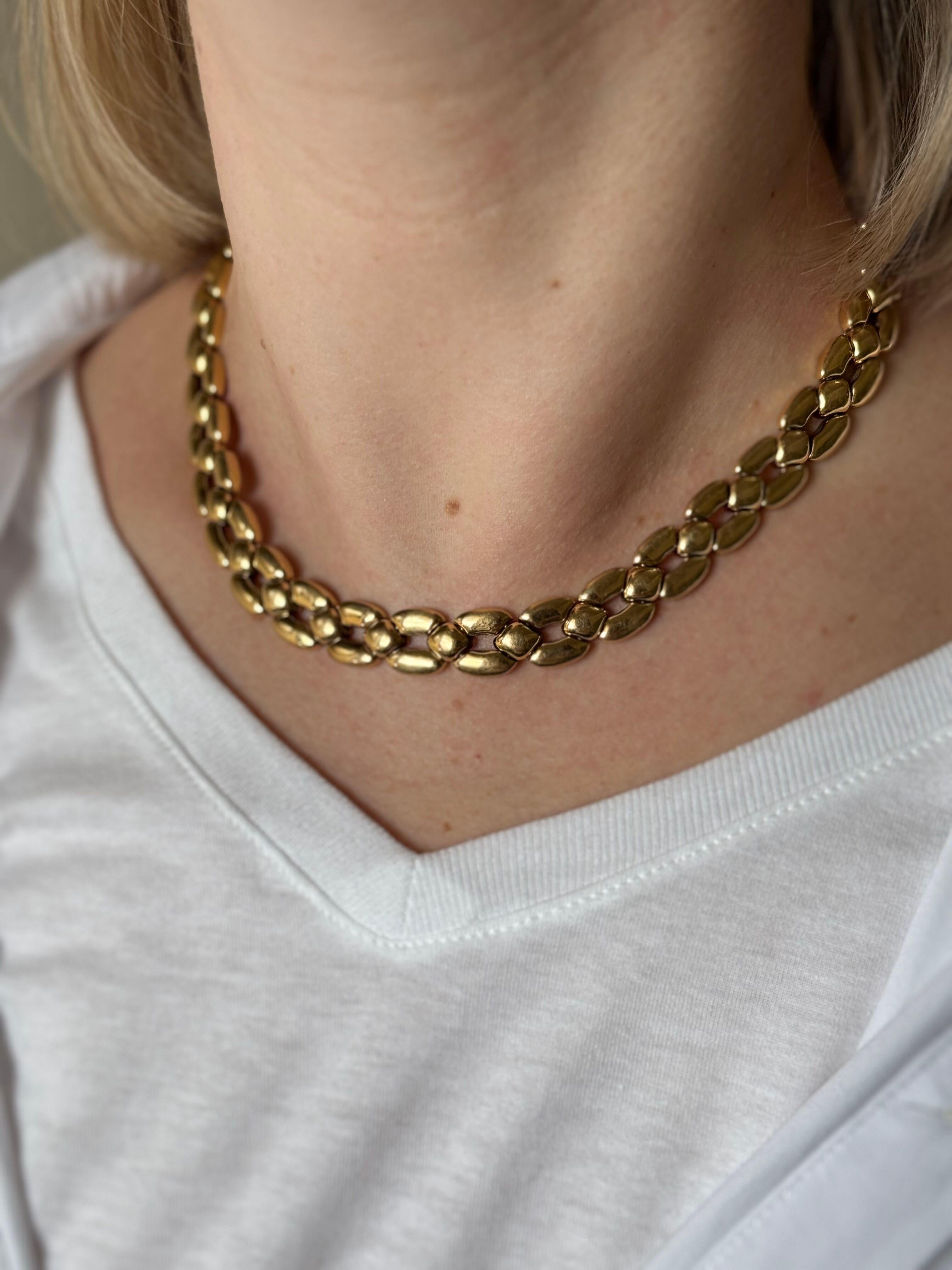 1992 Panthere-Halskette aus 18 Karat Gelbgold von Cartier. Die Halskette ist 16,75