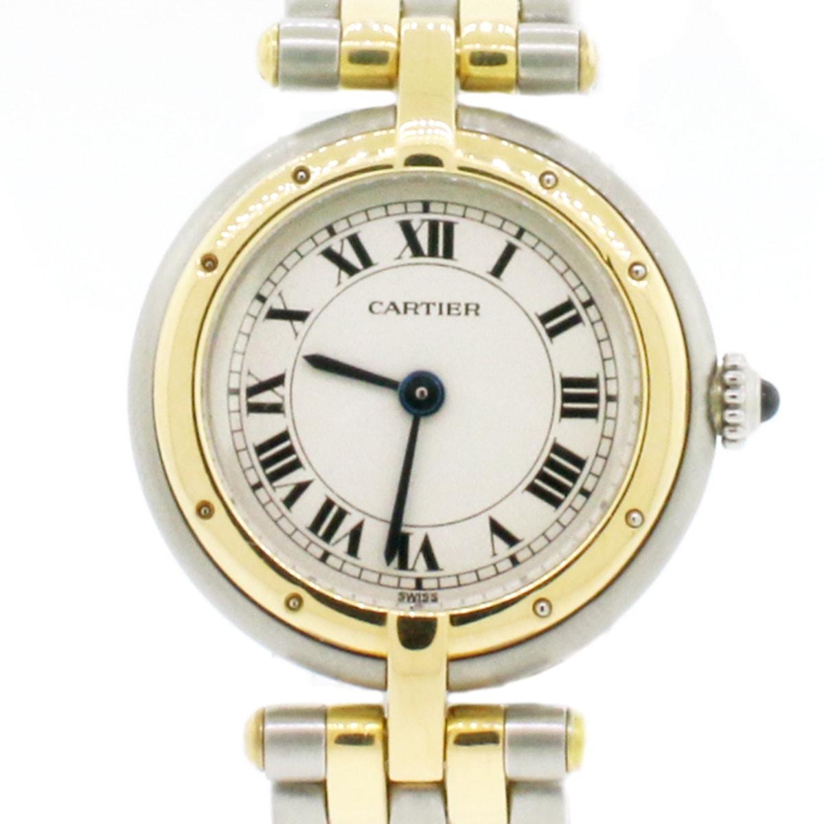 Cartier Panthere 2-Tone 18 Karat Gold and Stainless Steel Ladies Watch 1669 In Excellent Condition For Sale In New York, NY