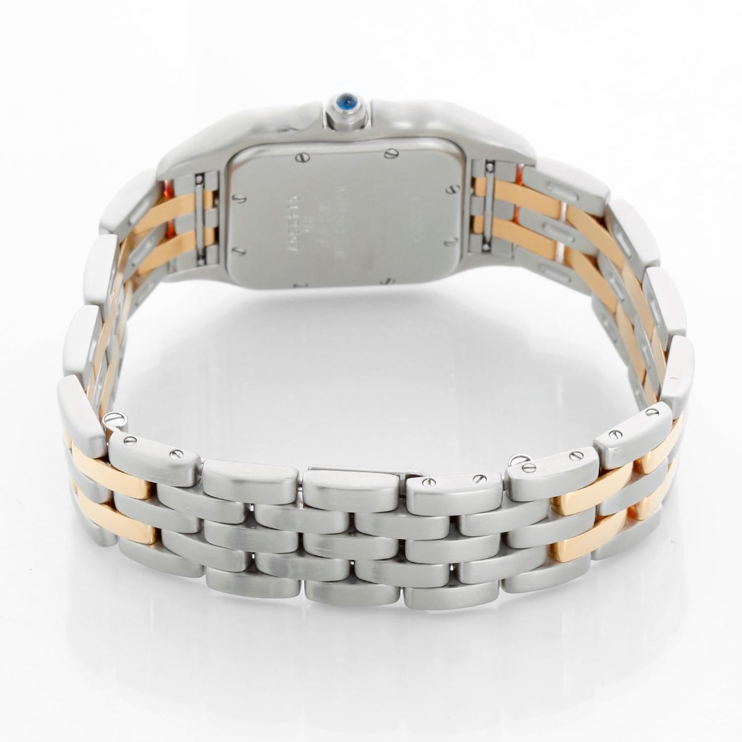 Cartier Panthere 2-Tone 2-Row Midsize Orologio in acciaio e oro 1100 W25027B8 1