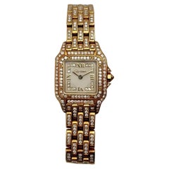 Cartier Panthère 22mm 18K Rose Gold Diamond Cream Dial Ladies Watch WF3072FF