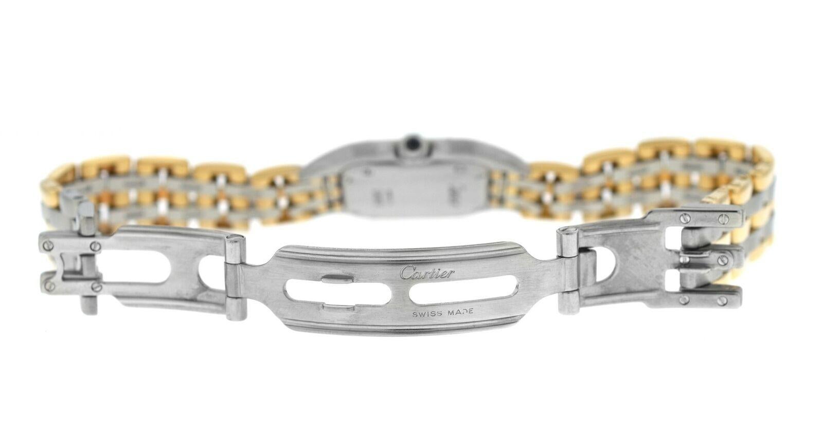 Women's Cartier Panthere Steel 18 Karat Yellow Gold Three-Row Quartz Watch For Sale