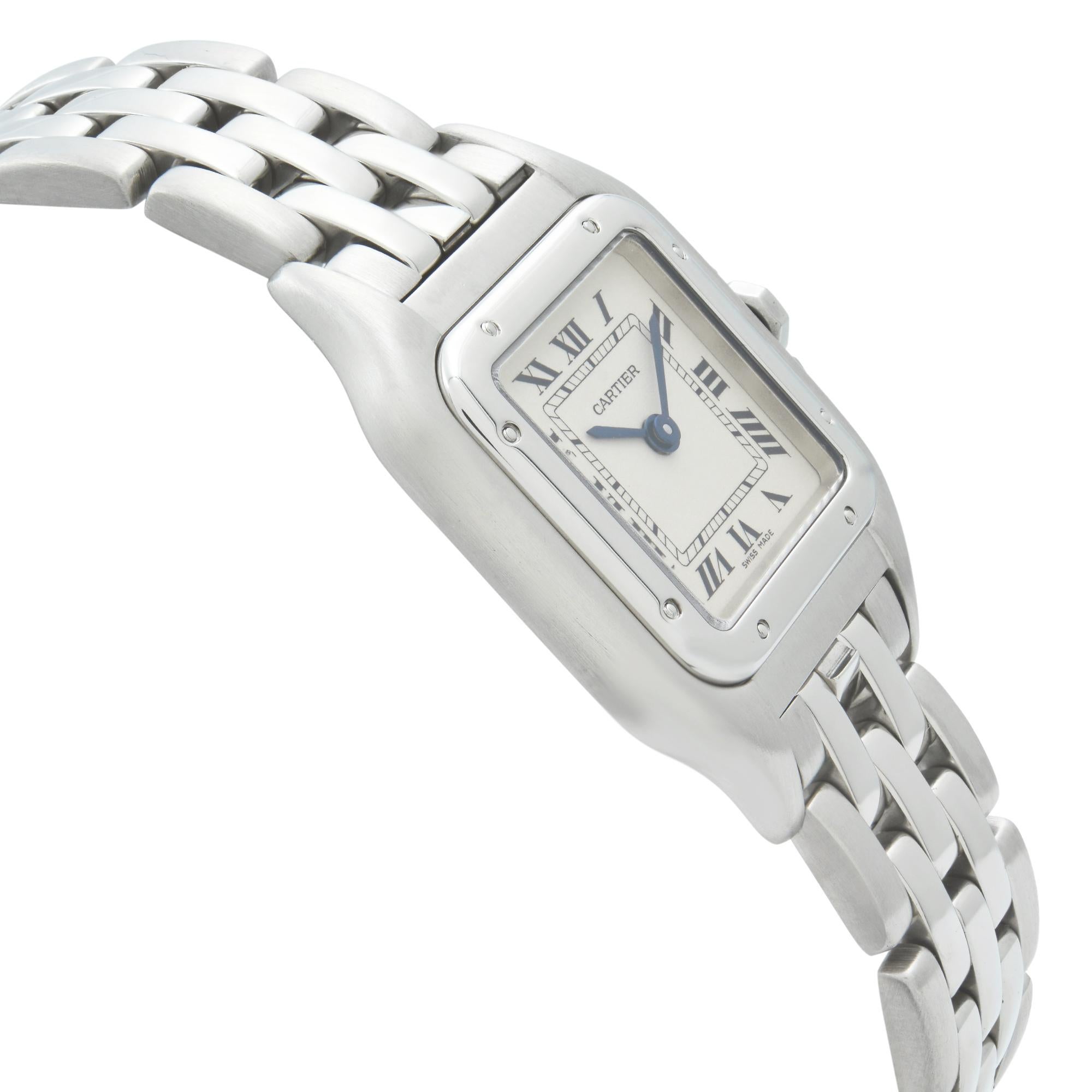 Women's Cartier Panthere Steel Silver Roman Dial Quartz Ladies Watch W25033P5