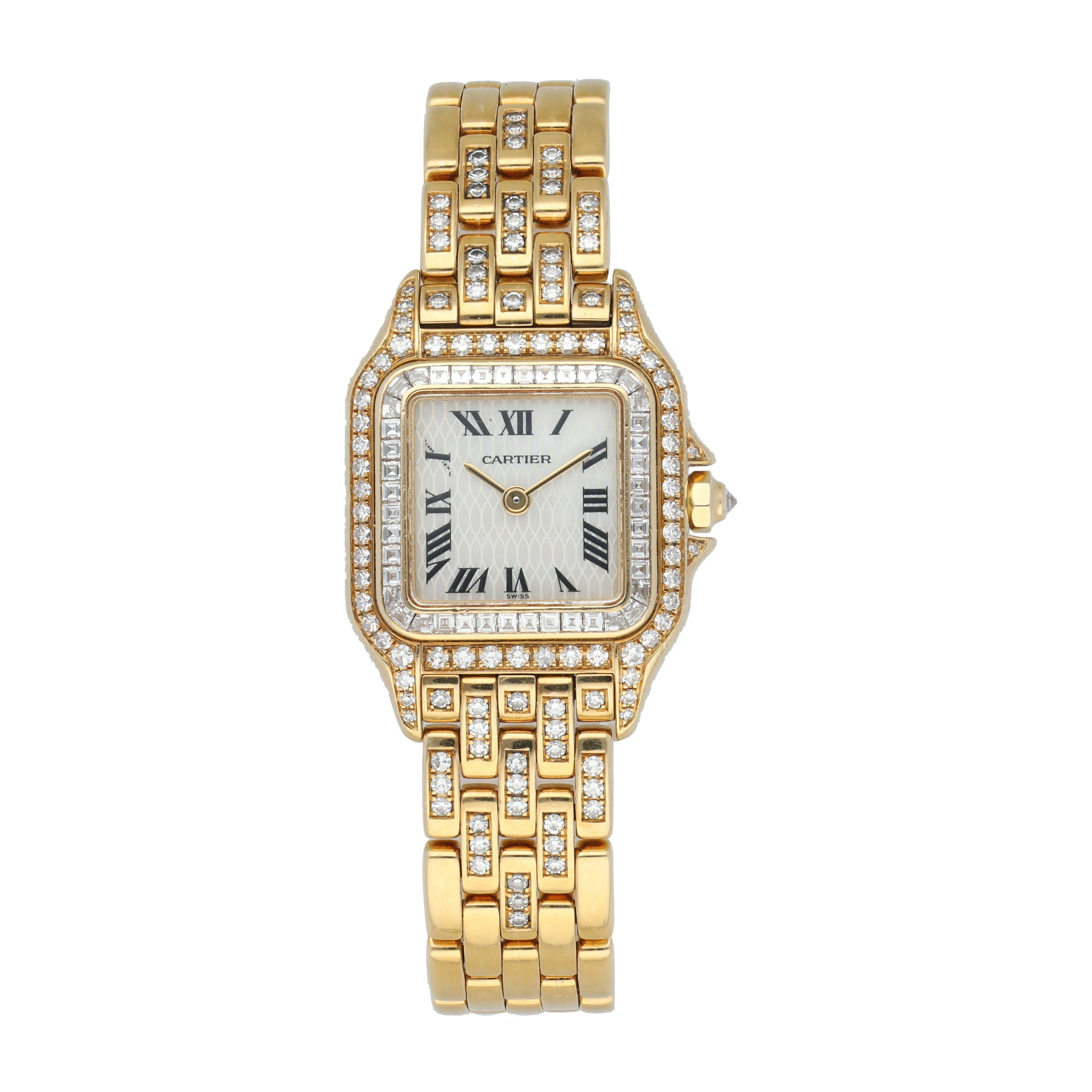 Women's Cartier Panthere 2361 Mother of Pearl Dial Diamond Ladies Watch For Sale