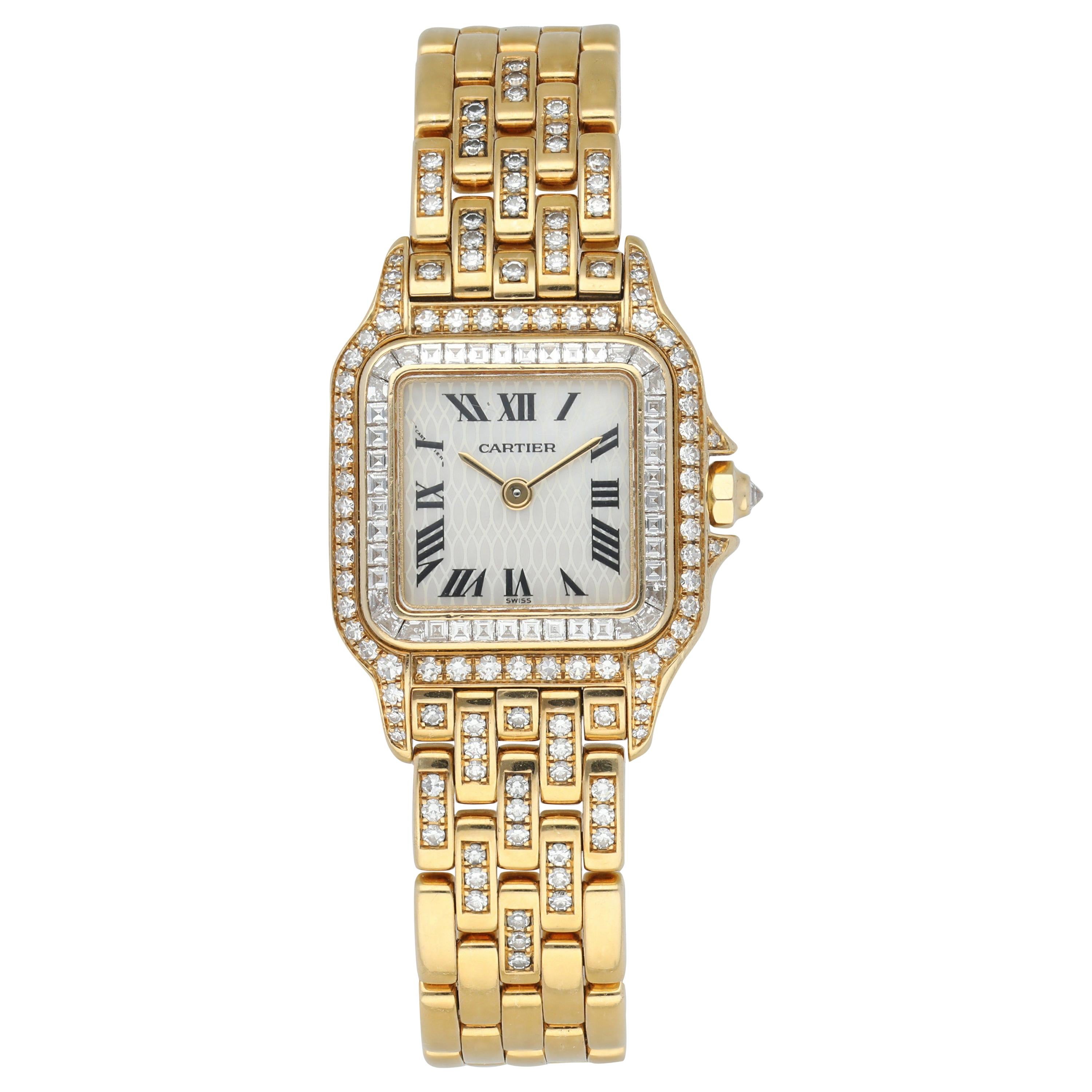 Cartier Panthere 2361 Mother of Pearl Dial Diamond Ladies Watch For Sale