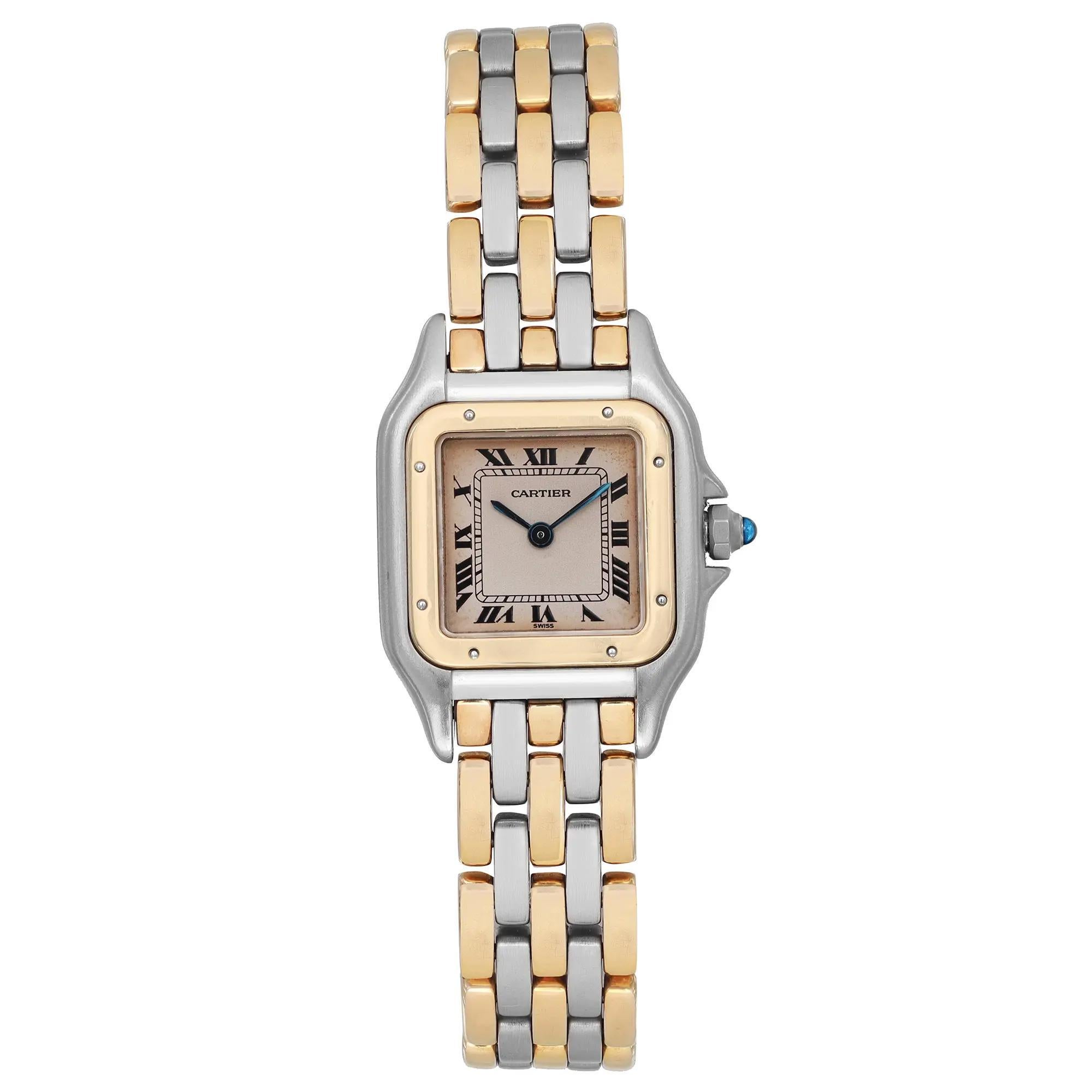 Cartier Panthere 18k Yellow Gold Steel Silver Dial Quartz Ladies Watch 6692
