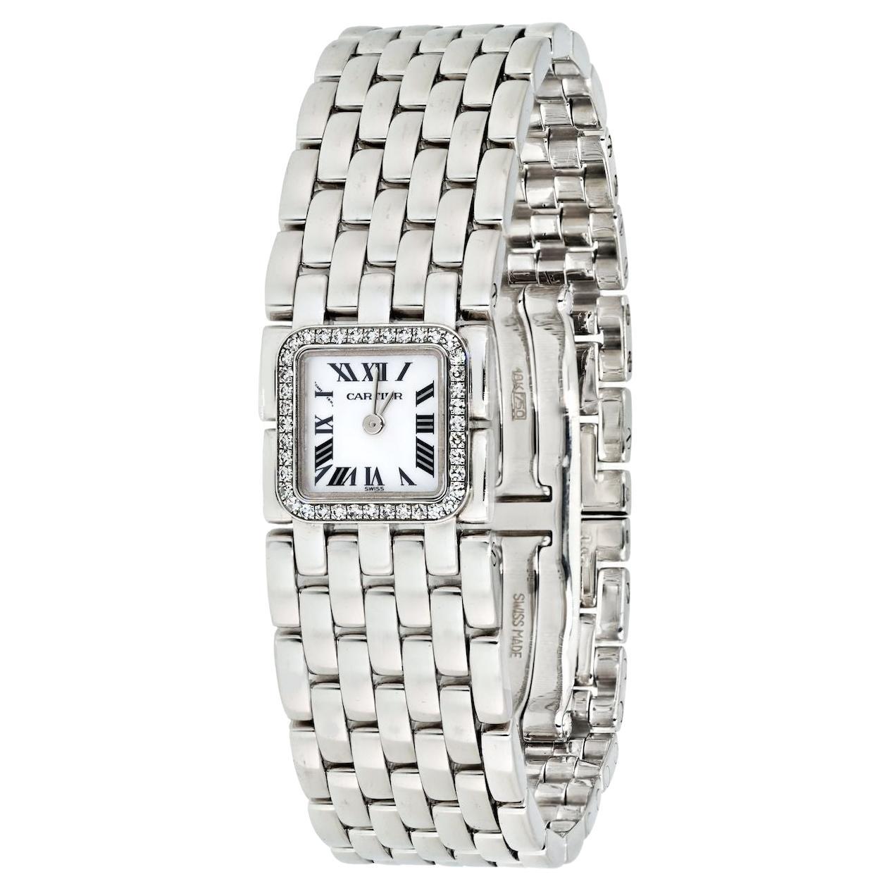 Cartier Panthere 2422 18K White Gold Diamond Ladies Watch For Sale