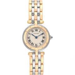 Cartier Panthere 3 Row 18K Gold Steel Beige Dial Quartz Ladies Watch 166920