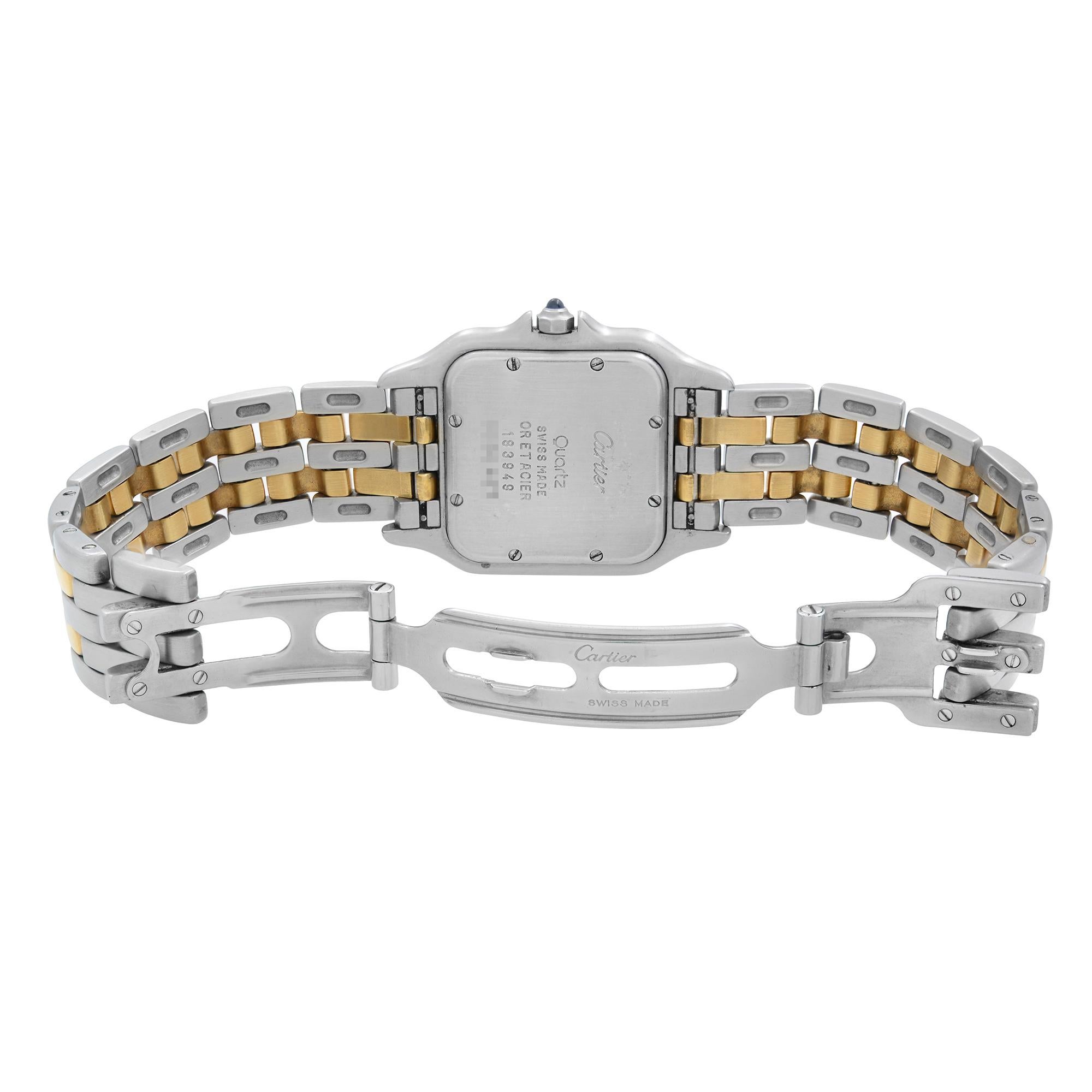 Women's Cartier Panthere 26 18K Yellow Gold Steel Cream Dial Ladies Quartz Watch 183949