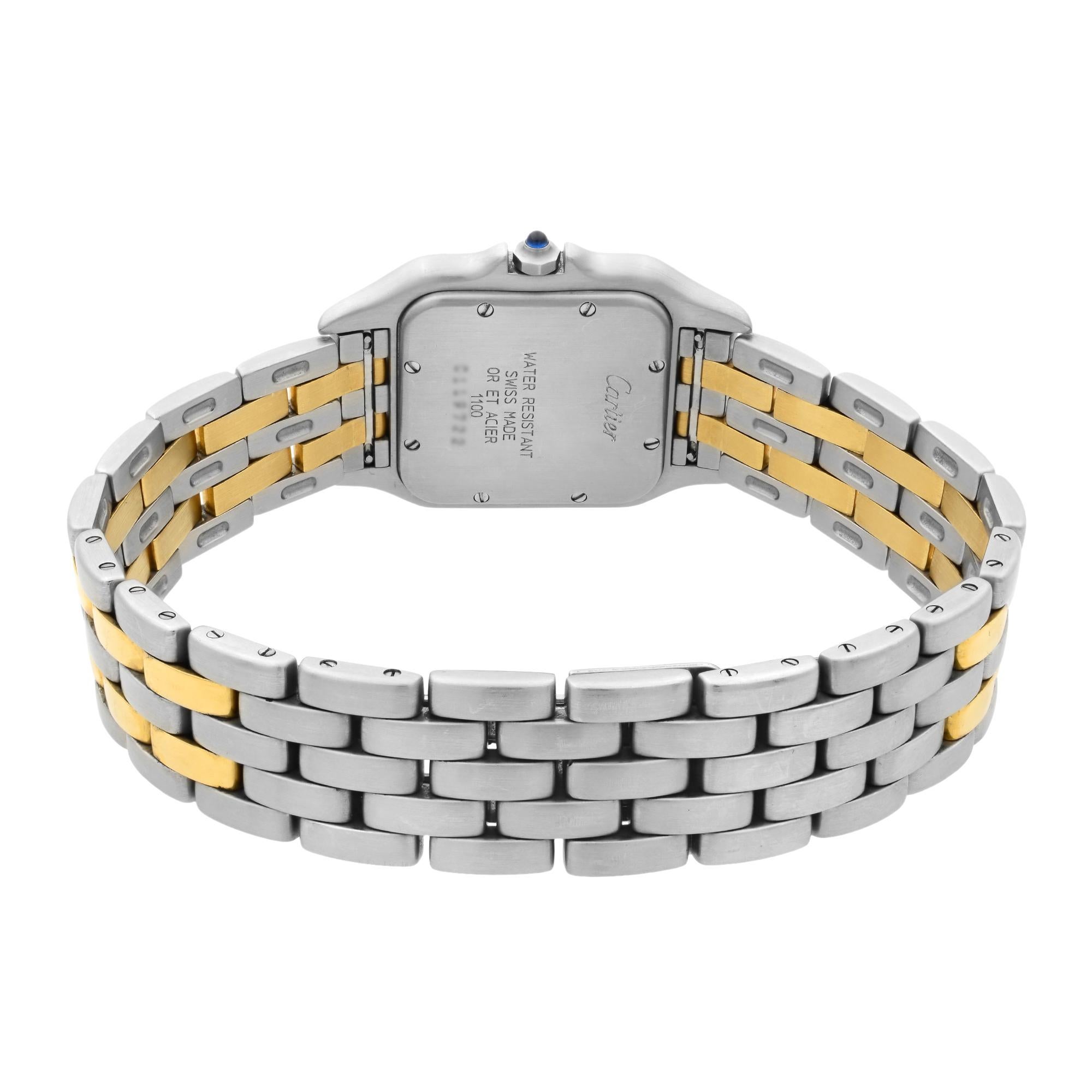 Cartier Panthere Steel 18 Karat Yellow Gold Ivory Dial Quartz Ladies Watch 1100 2