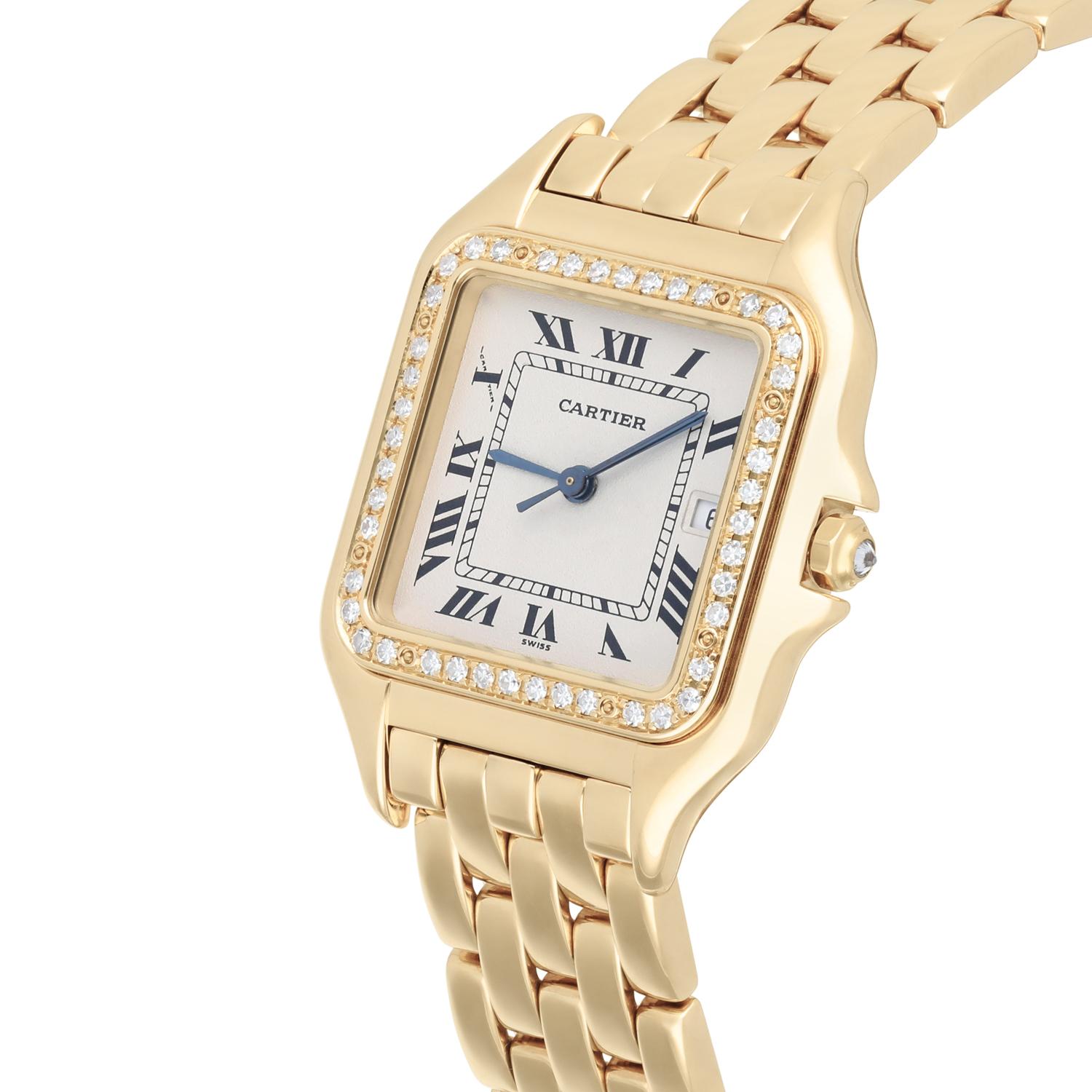 Modern Cartier Panthere 29mm Ladies Large 18K Yellow Gold Watch with Diamonds 887968