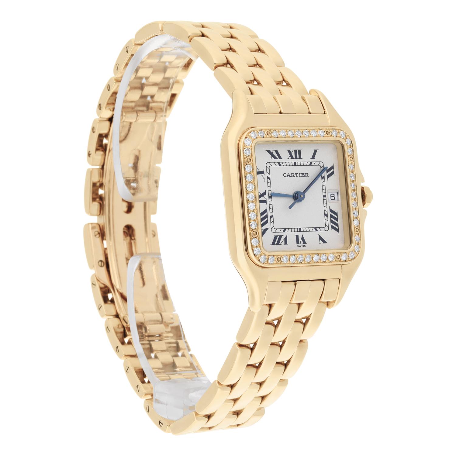 Cartier Panthere 29mm Ladies Large 18K Yellow Gold Watch with Diamonds 887968 1