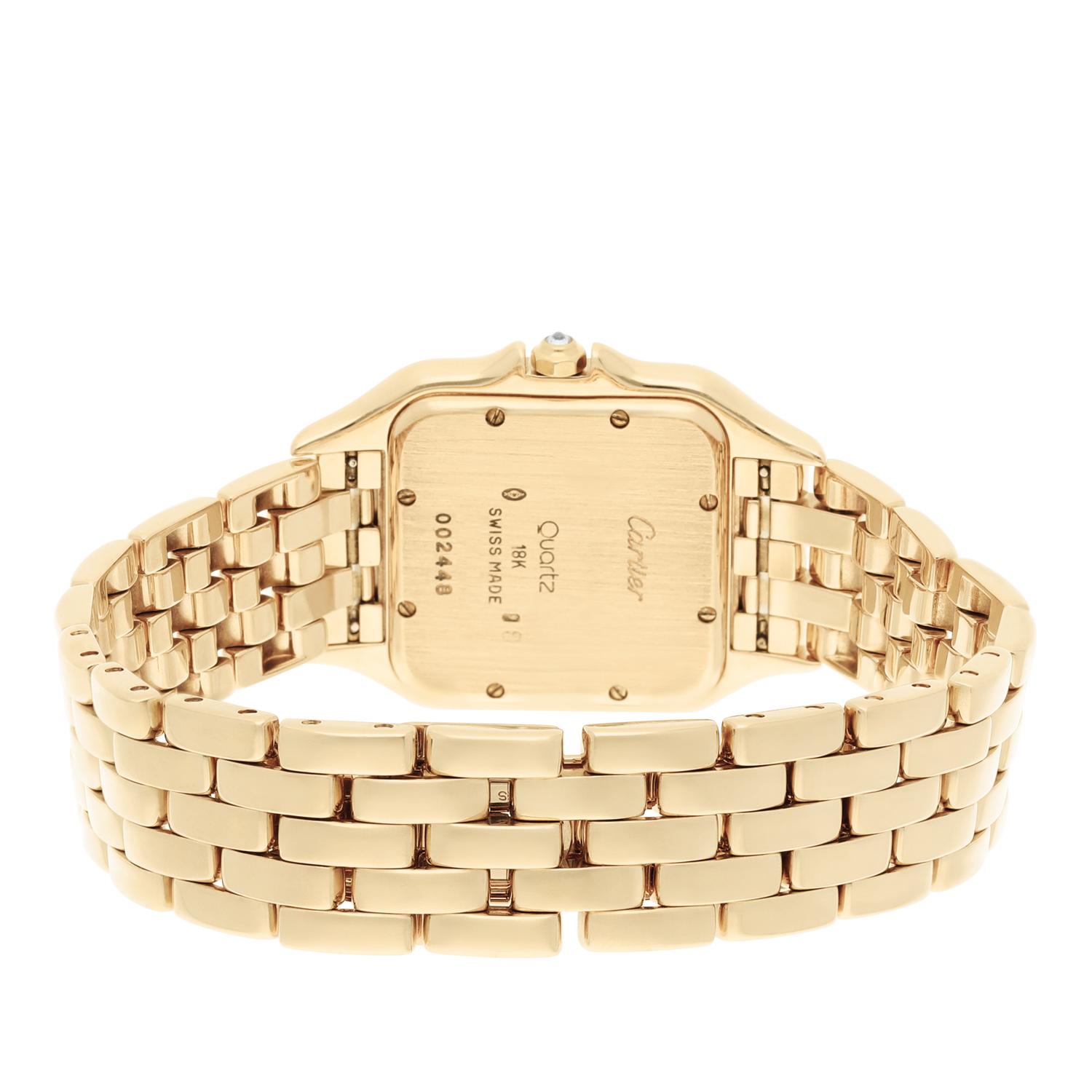 Cartier Panthere 29mm Ladies Large 18K Yellow Gold Watch with Diamonds 887968 For Sale 3
