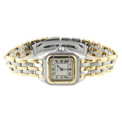 Cartier Panthere 3 row 18K Yellow Gold and Stainless Steel Ladies Watch Two Tone