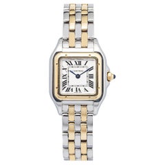 Cartier Panthere 4023 W2PN0006 18k YG Two Tone Silver Dial Ladies Watch 22MM