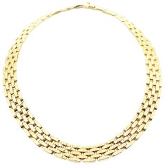 Cartier Panthere 5-Row Yellow Gold Link Necklace Reference # 656035