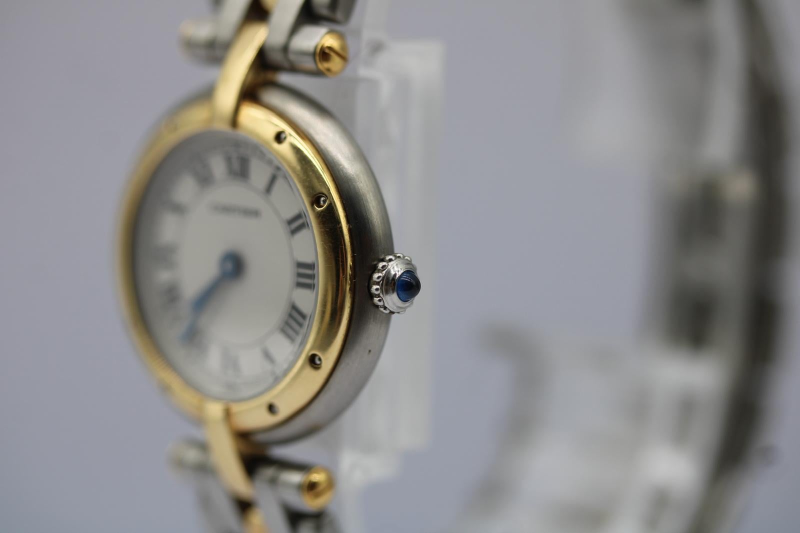 Cartier Panthère 66920  Stahl- und Goldarmband  Klassisches römisches Zifferblatt  (1988) im Angebot 7