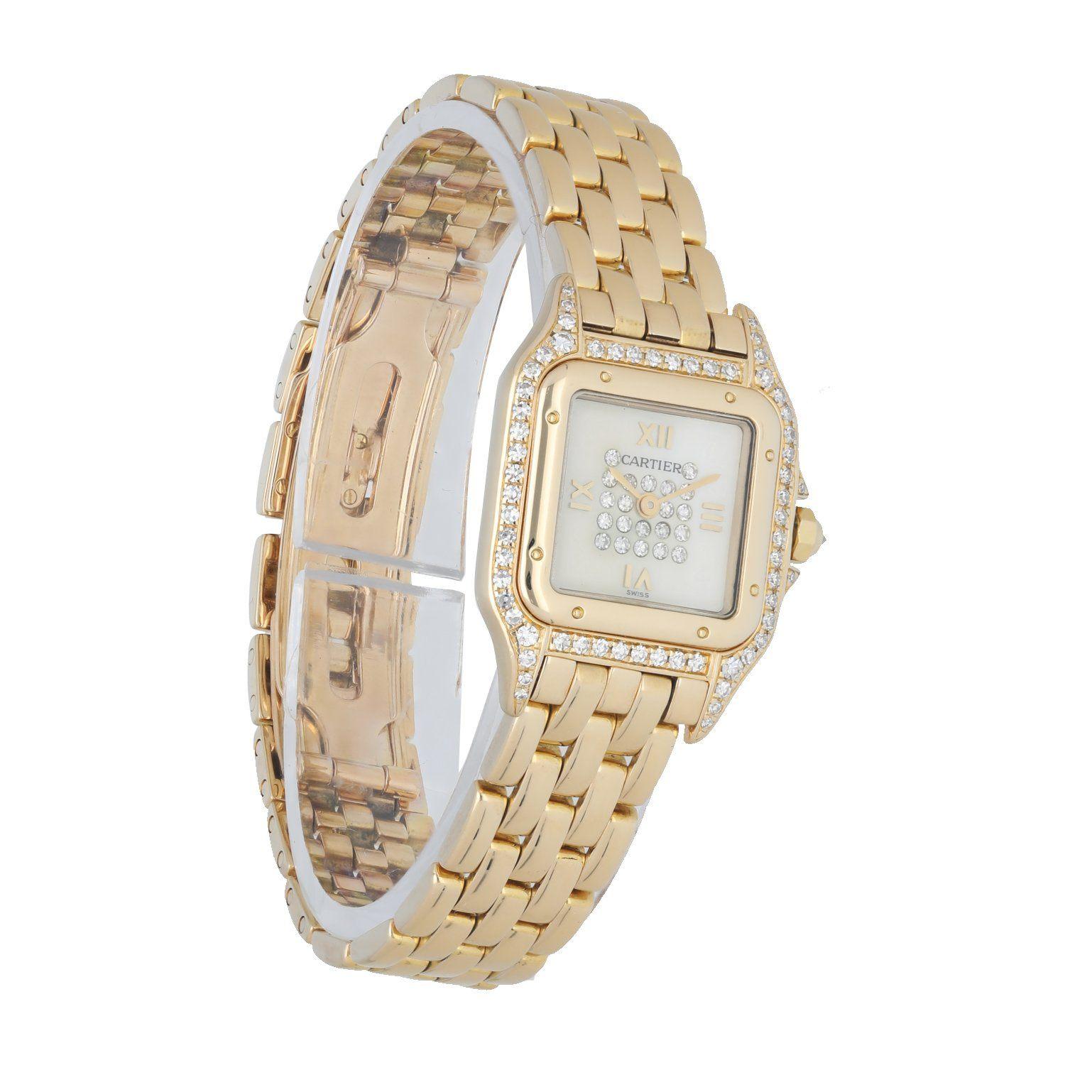 Cartier Panthere 8057915 18k Yellow Gold & Diamonds Ladies watch In Excellent Condition In Great Neck, NY