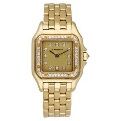 Cartier: 18 Karat Gelbgold Damenuhr mit Diamanten besetzt, Panthere 8057915