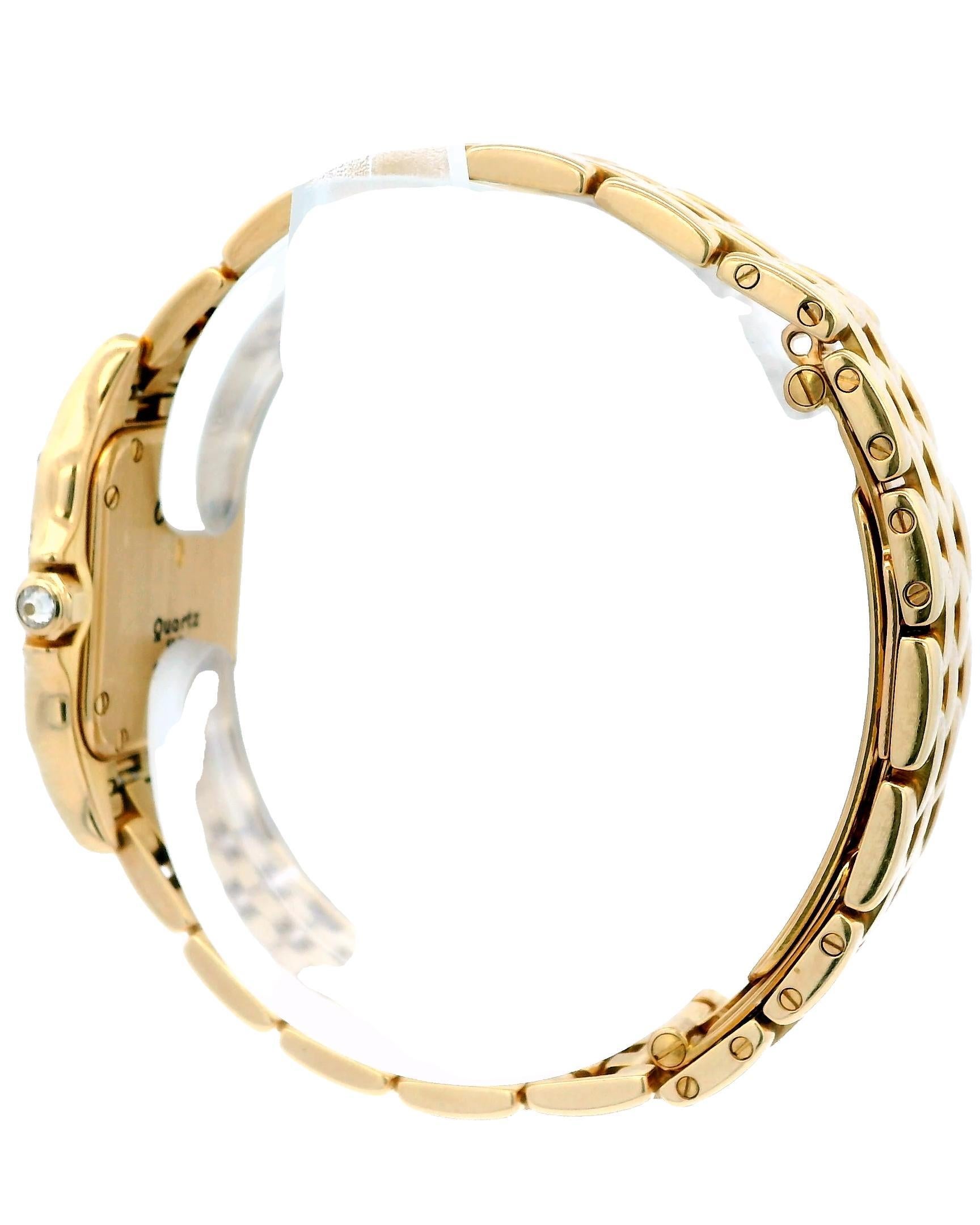 Cartier Montre Panthère 8669 en or jaune 18 carats et diamants pour femmes en vente 1
