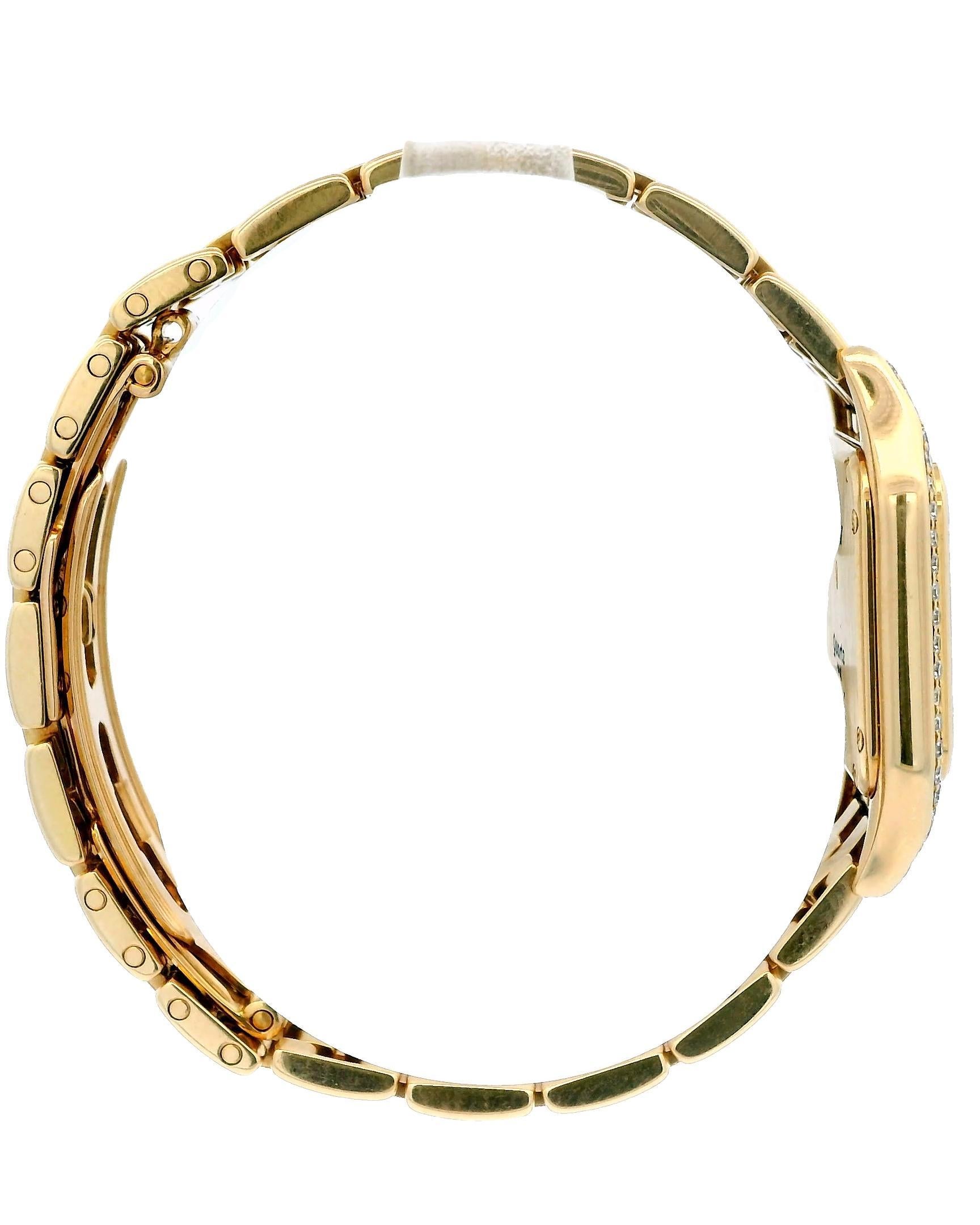 Cartier Montre Panthère 8669 en or jaune 18 carats et diamants pour femmes en vente 3