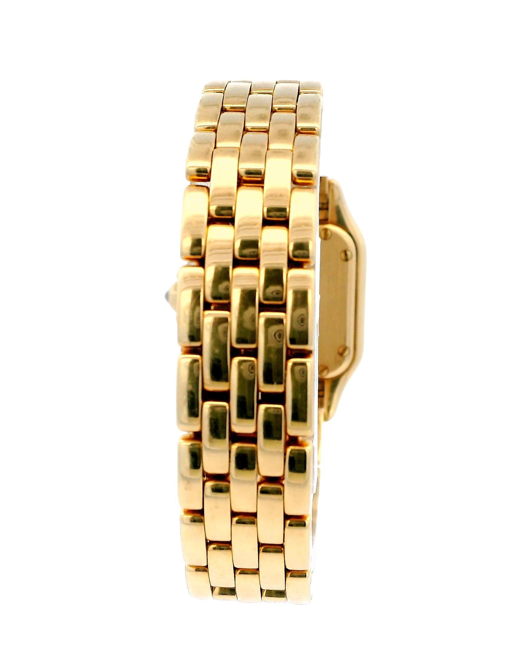 Cartier Montre Panthère 8669 en or jaune 18 carats et diamants pour femmes en vente 4