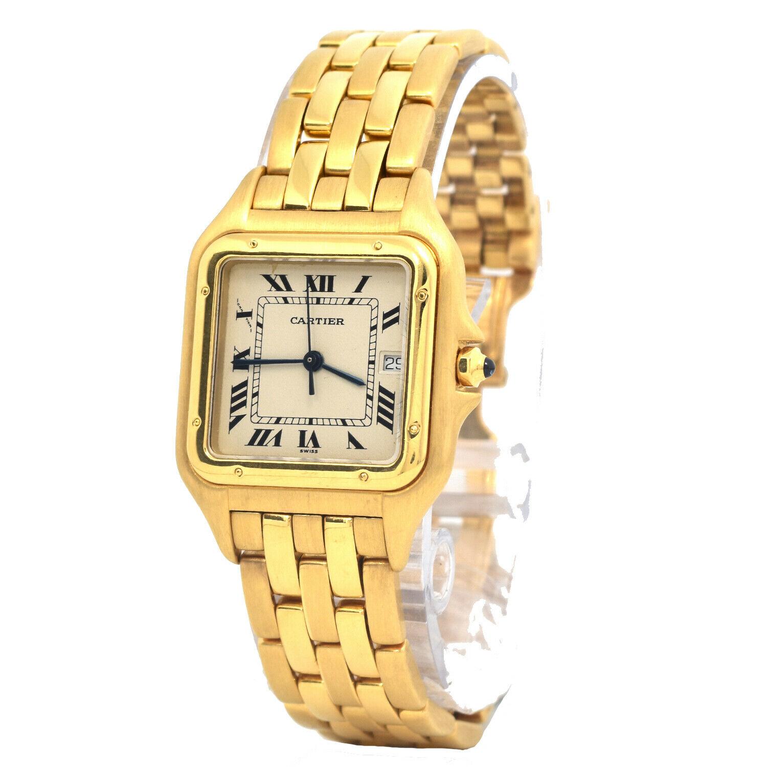 Available with its box and papers. Beautiful and elegant Cartier Panthere cased in yellow gold and. The watch is in top condition with its quartz movement working perfectly. Also accompanied is our warranty and guarantee. 
Brand: Cartier
Model Name: