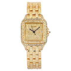 Cartier Panthere – Nachrüstbare Diamantfassung, 18 Karat Gelbgold, Quarz, Damenuhr, 27 mm