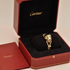 Cartier Panthère Bracelet with Lacquer and Tsavorite Garnets 18K Yellow Gold