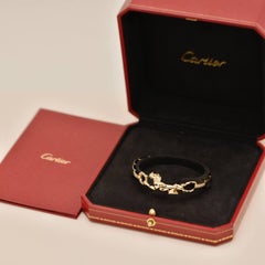 Cartier Panthère Chain Bracelet Diamond Tsavorite Onyx 18K Yellow Gold
