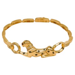 Cartier Panthère Chain Bracelet Diamond Tsavorite Onyx 18K Yellow Gold