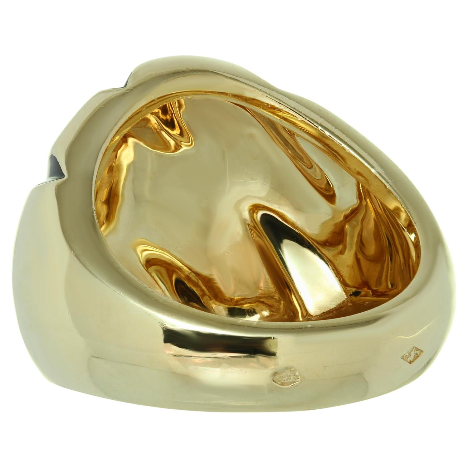 Cartier Panthere Claws Black Lacquer 18k Yellow Gold Ring 54 For Sale 2