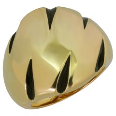 Cartier Panthere Claws Black Lacquer 18k Yellow Gold Ring 54